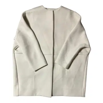 Mila Owen 노카라 하프 기장 분또 코트 화이트 사이즈 0