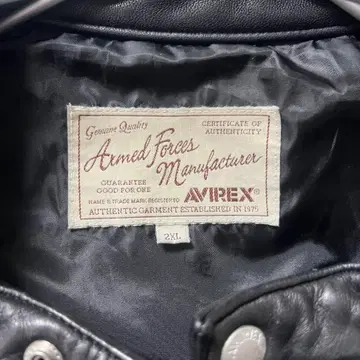 AVIREX 블랙 가죽 자켓 2XL