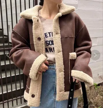 차오패닉 티피 리버서블 무스탕 보아 코트 브라운