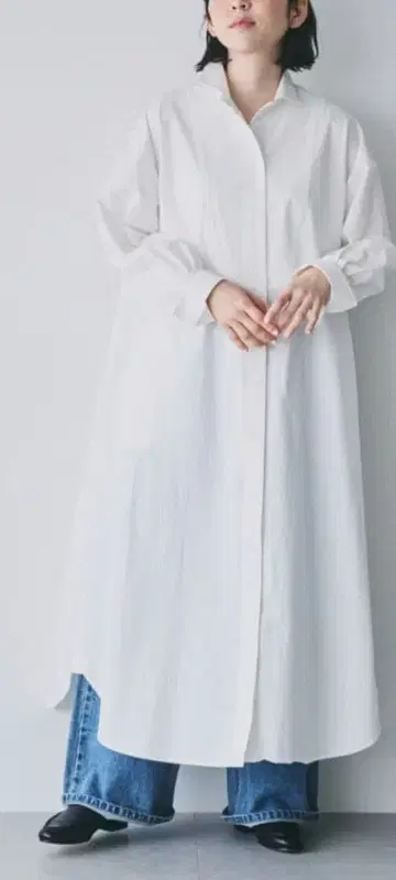 북유럽 생활 잡화점 화이트 셔츠 원피스