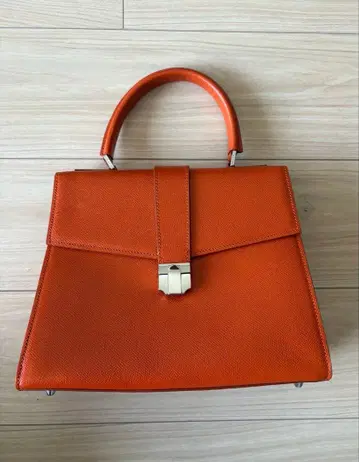 오렌지 가죽 핸드백 박스형