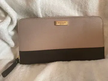 케이트 스페이드 장지갑 베이지와 블랙 가죽
