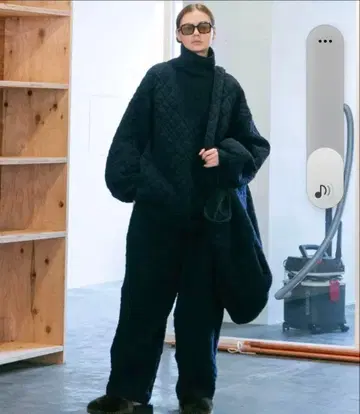 QUILTED JACQUARD WIDE EASY PANTS