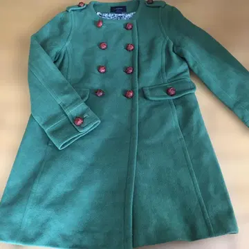 랜즈 엔드 그린 컬러 무릎 기장 롱 코트 사이즈 7