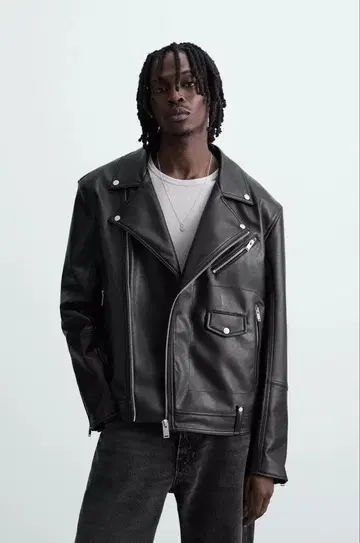 인조 가죽 바이커 자켓