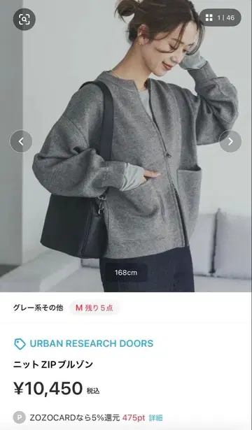 어반 리서치 도어스 니트 ZIP 블루종