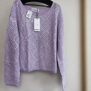시스루 니트 라벤더 긴팔 스웨터