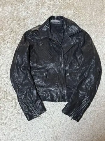 띠어리 38 가죽 더블 라이더 자켓