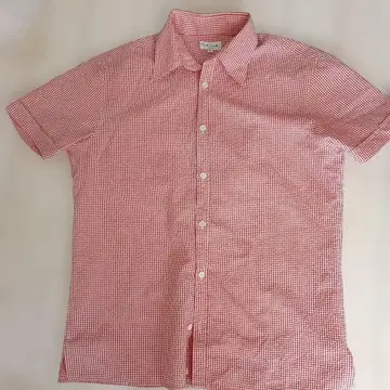 [새상품급] Paul Smith 빨간색 체크 반팔 셔츠 M