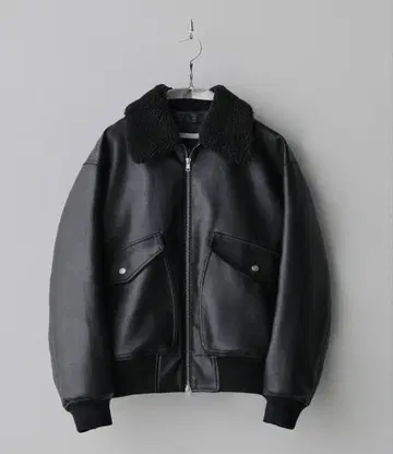 [ WYM LIDNM ] 옷깃 보아 가죽 블루종