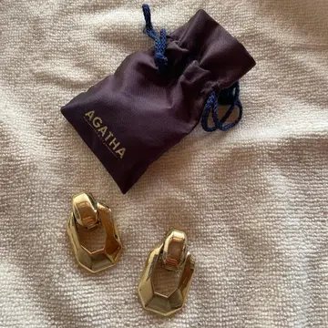 AGATHA 골드 팔각형 귀찌