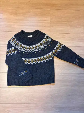 여성용 스웨터 노르딕 무늬