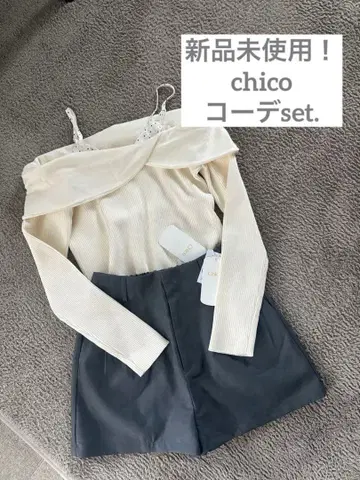 미사용 새상품! chico 코디 set.. 니트 & 하프팬츠