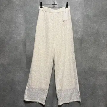 SALOON BABYLONE 레이스 롱 팬츠 화이트 미사용품
