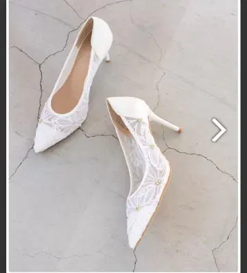 Randa 펌프스 레이스 화이트 23.5 결혼식 브라이덜 사전 촬영