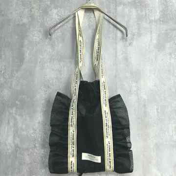 aristella 메쉬 프릴 토트백 복조리 블랙 숄더