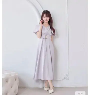 로제 뮤즈플레어 슬리브 드레스 로제 뮤즈