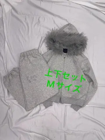 90 Logo Glitter Fur Zip Hoodie x Pants