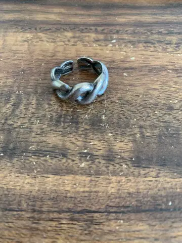 트위스트 디자인 실버톤 오픈 반지