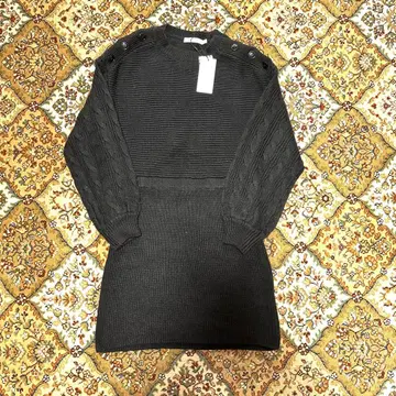 블랙 니트 원피스 moussy