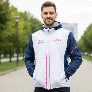 새상품급 MIZUNO N-XT 윈드 브레이커 남성용 XL LL 후드 부착