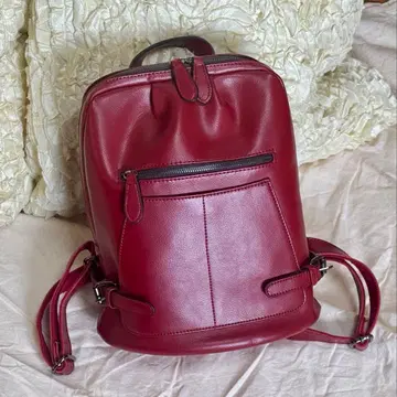 가죽 백팩 레드 빨간색