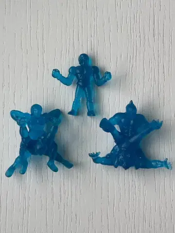 근육맨 지우개 복각판 클리어 블루 3종 세트