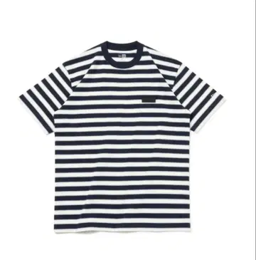 NEW ERA 보더 T셔츠 반팔 네이비 화이트