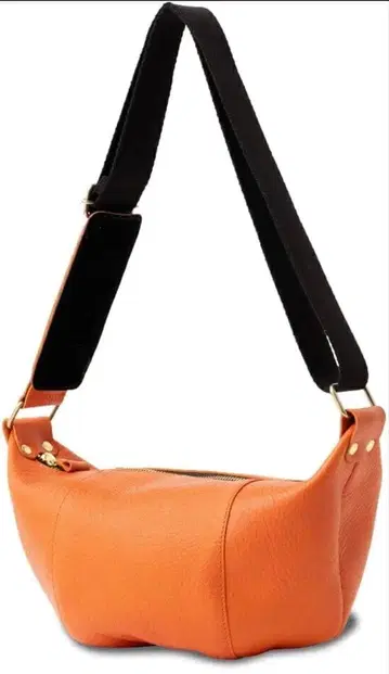 천연 가죽 오렌지 숄더백