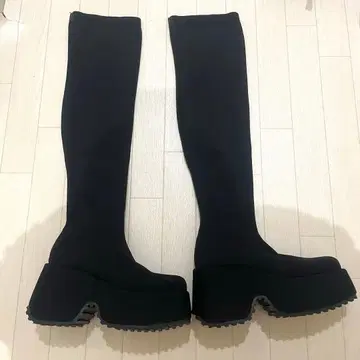 zr1194 스트레치 니트 통굽 롱 부츠 GRL 그레일