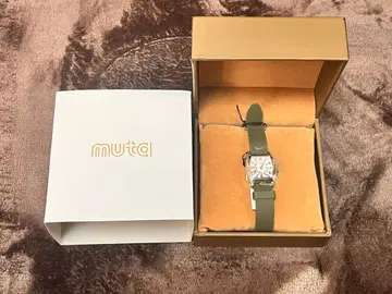 muta 그린 고무 벨트 시계