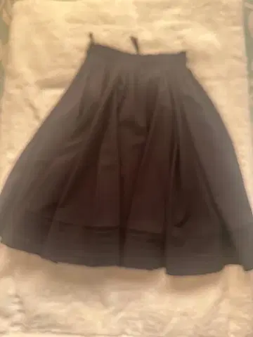 블랙 플레어 스커트 무릎 기장