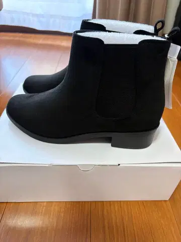 GLOBAL WORK 블랙 스웨이드 사이드 고어 부츠 XL