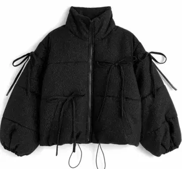 GRL 라메 트위드 리본 다운 자켓 미사용