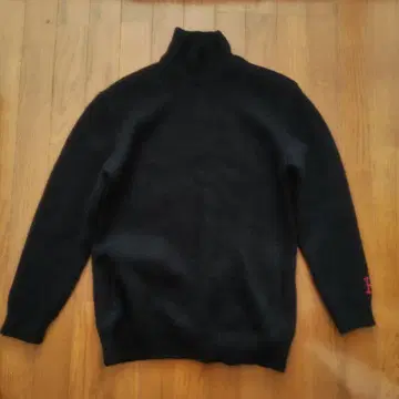 하리란 ZIP 하이넥 셰틀랜드 니트 블랙 L