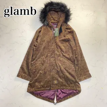 [ 미사용/22AW ] glamb 코듀로이 모즈 코트 브라운 페이즐리