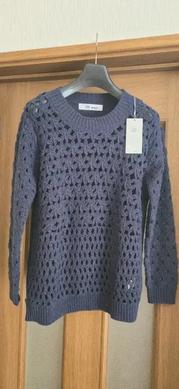 레이스 짜임 네이비 스웨터 사이즈 38