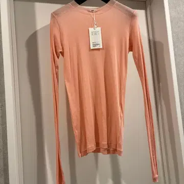 AURALEE 핑크 긴팔 시어 셔츠