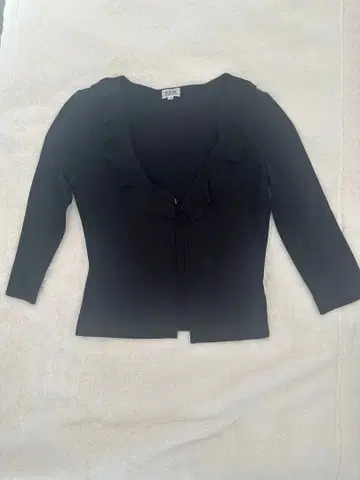 블랙 프릴 가디건