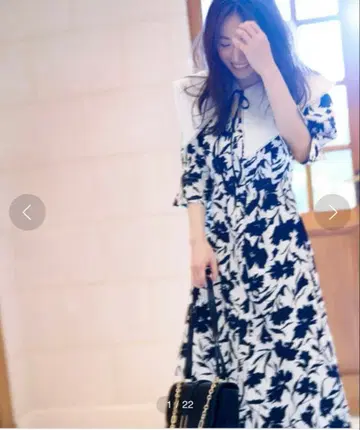 빅 칼라 프린트 원피스 snidel