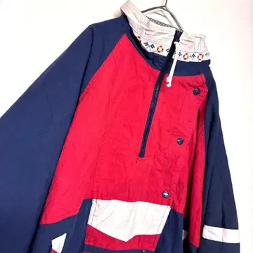 80s 90s 하프 지퍼 나일론 자켓 트리콜로 마린