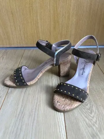 [새상품급] 긴자 카네마츠 (22.5cm) 스웨이드 샌들 앵클 스트랩