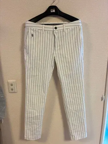 화이트 스트라이프 골프 팬츠