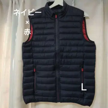 [ 새상품급 ] 네이비 x 레드 남성용 충전솜 다운 베스트 L