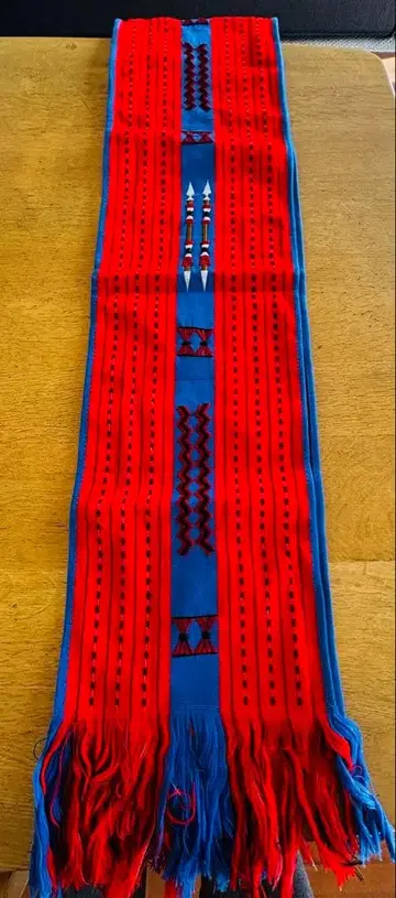 인도 나가랜드주 수제 직조 숄 전통 직물 스카프 핸드메이드