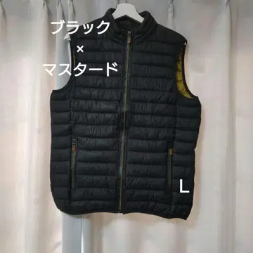 [새상품급] 블랙 x 머스타드 남성용 충전솜 다운 베스트 L