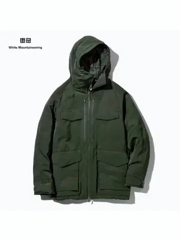 UNIQLO/하이브리드 다운 오버사이즈 파카/XL/다크 그린