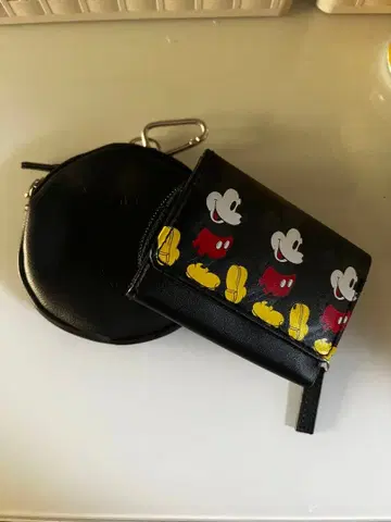 미키마우스 3단 폴더형 지갑과 코인 케이스 세트