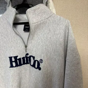 HufCo 애쉬 그레이 하프 지퍼 트레이닝복