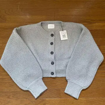 그레이 크롭 가디건 M